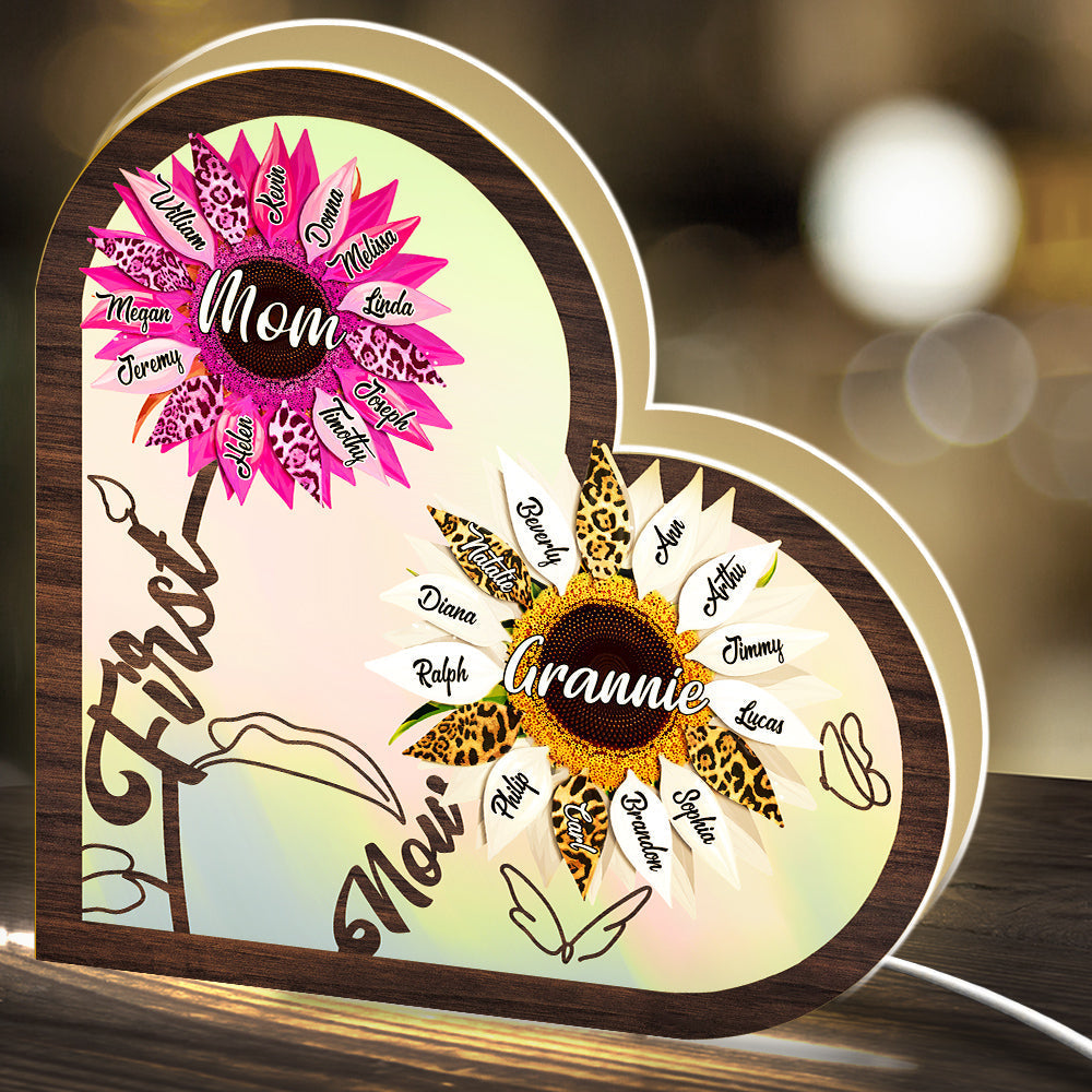 First Mom Now Grandma Flower - Personalized Custom Light Box