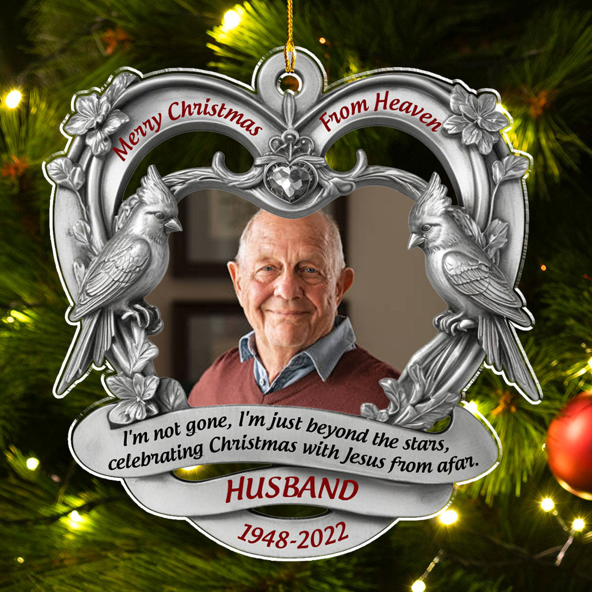 Christmas With Jesus Forever - Personalized Custom Acrylic Ornament