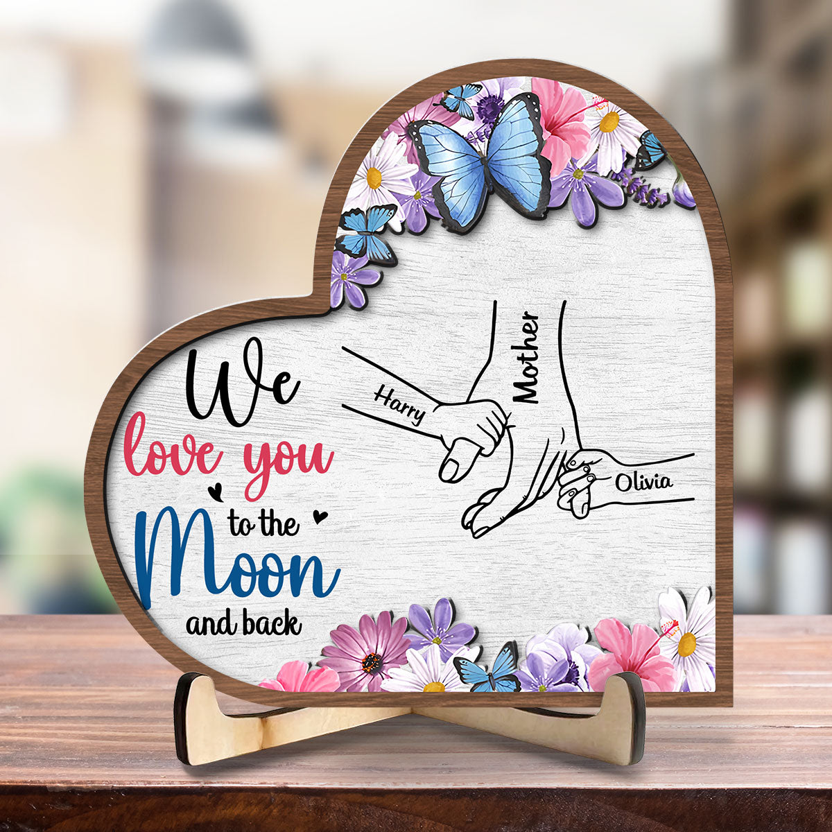 We Love You To The Moon And Back - Personalized Wooden Plaque