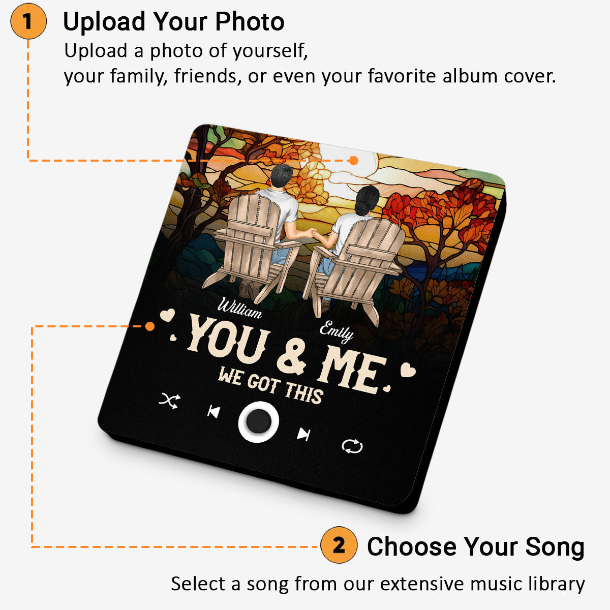 You And Me - Personalized Custom Music Fridge Magnet