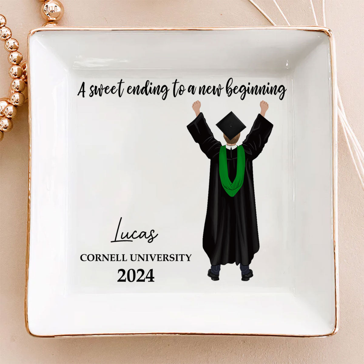 A Sweet Ending To A New Beginning - Personalized Custom Jewelry Dish