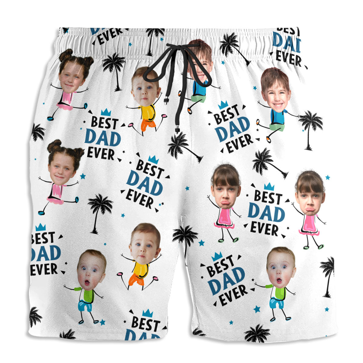 Best Dad Ever Summer Vibe - Personalized Custom Beach Shorts