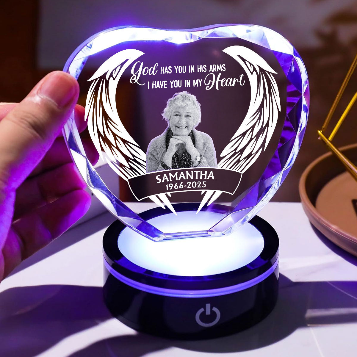 In My Heart Forever - Personalized Custom Crystal Led Light