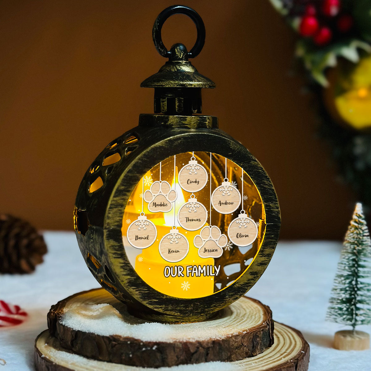 Family Greatest Blessing - Personalized Custom Christmas Lantern