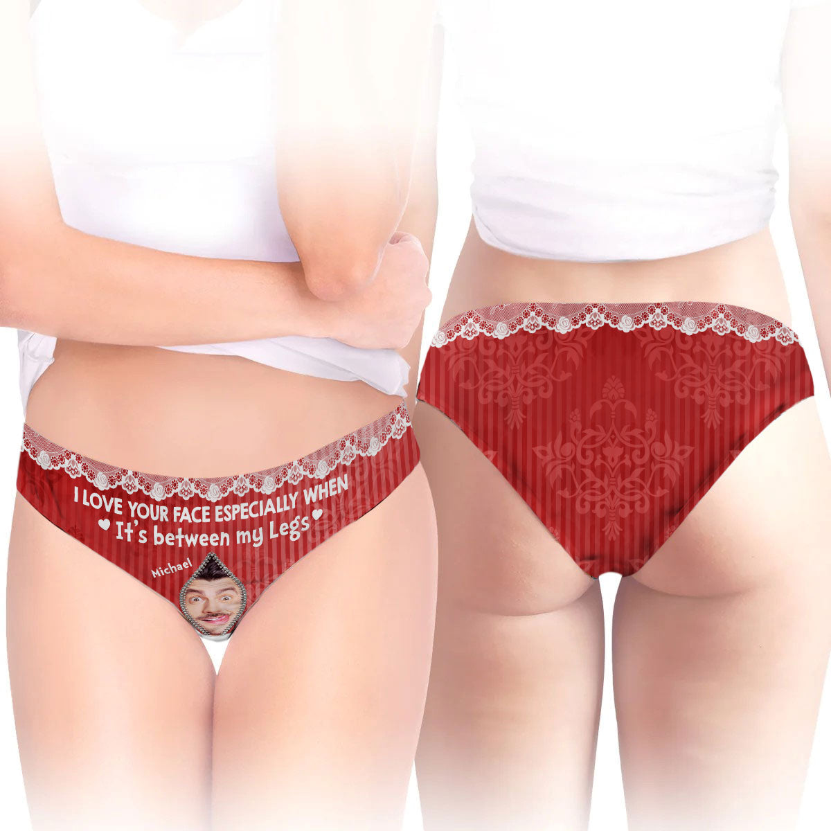 I Love Your Face - Personalized Women Briefs