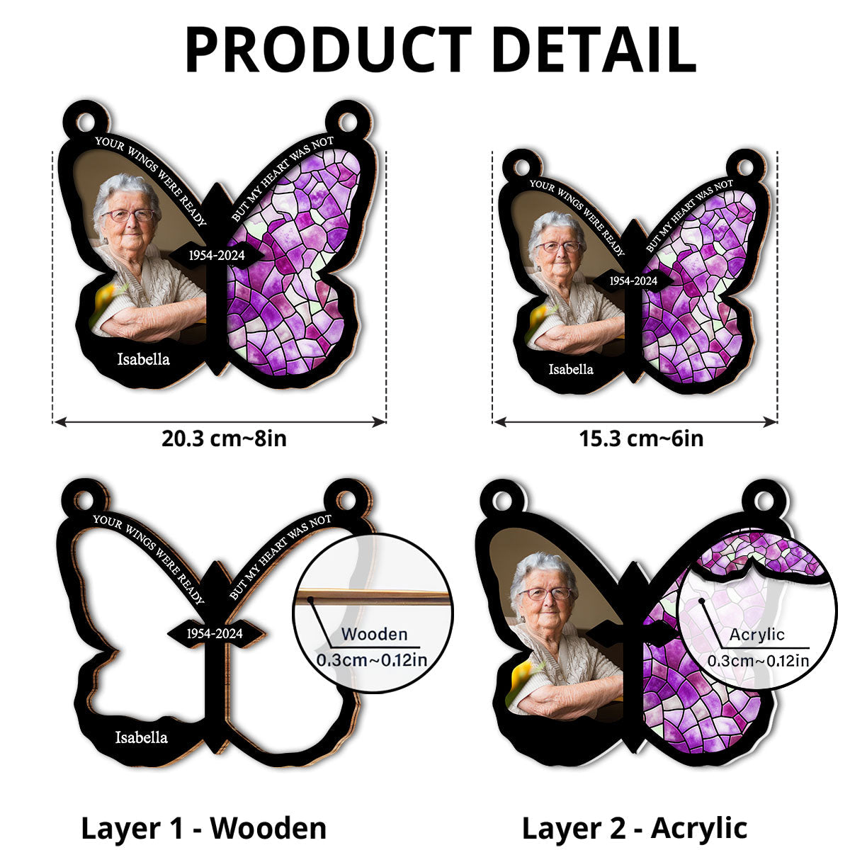 Custom Photo Your Wings Were Ready - Personalized Custom Suncatcher