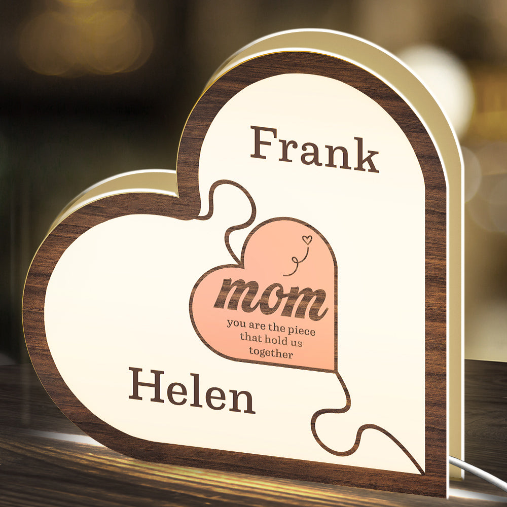 Mom, You Are The Piece That Holds Us Together - Personalized Custom Light Box