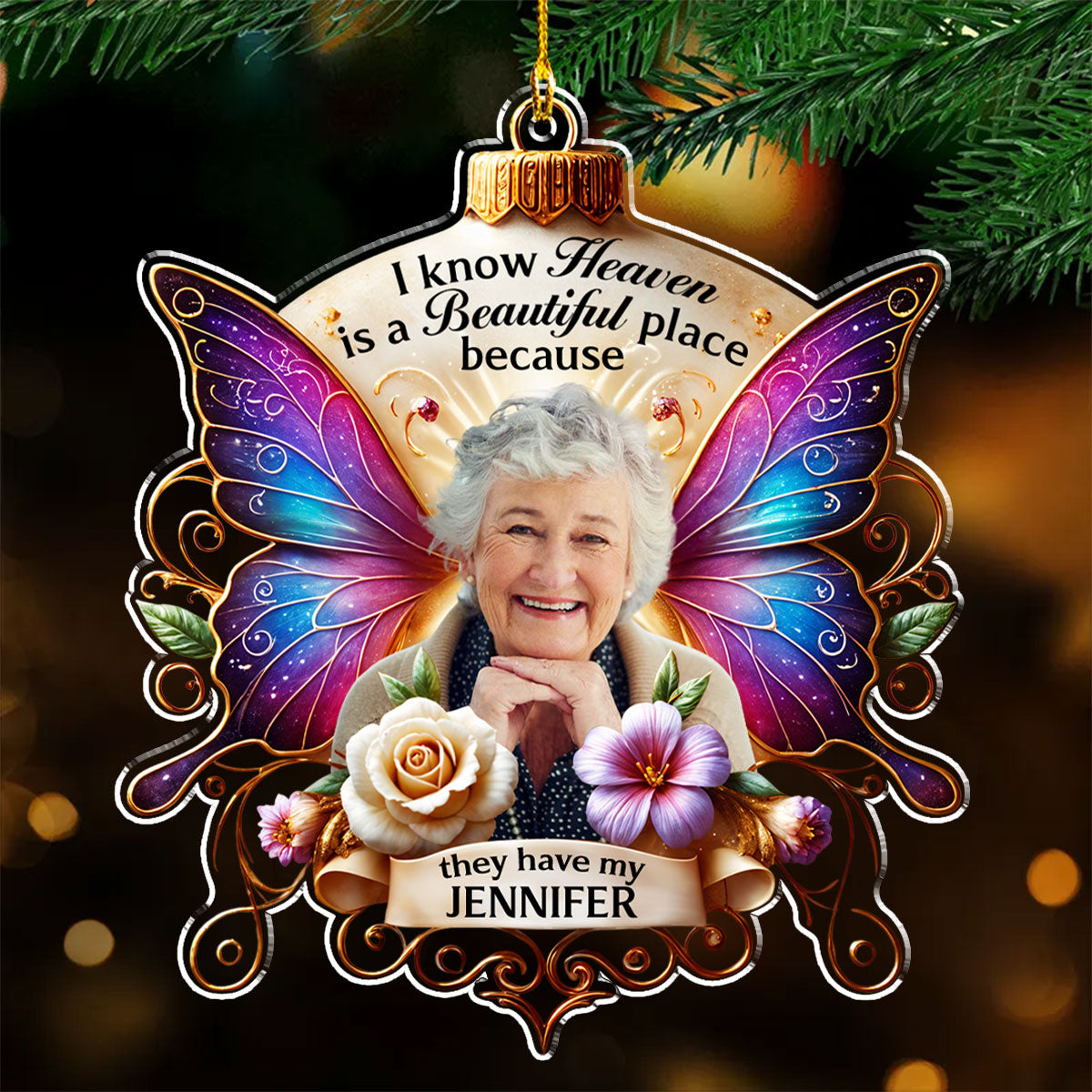 I Know Heaven Is A Beautiful - Personalized Custom Acrylic Ornament