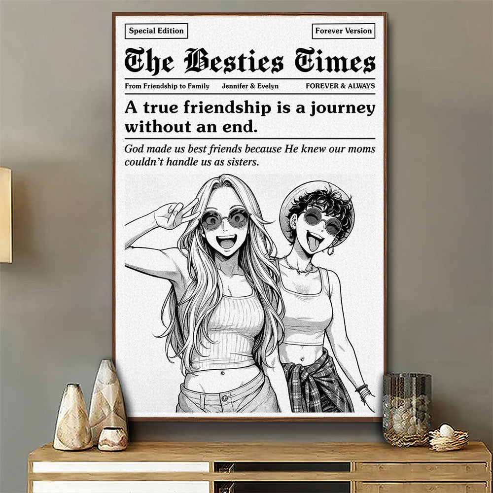 Newspaper The Bestie Times - Personalized Custom Poster