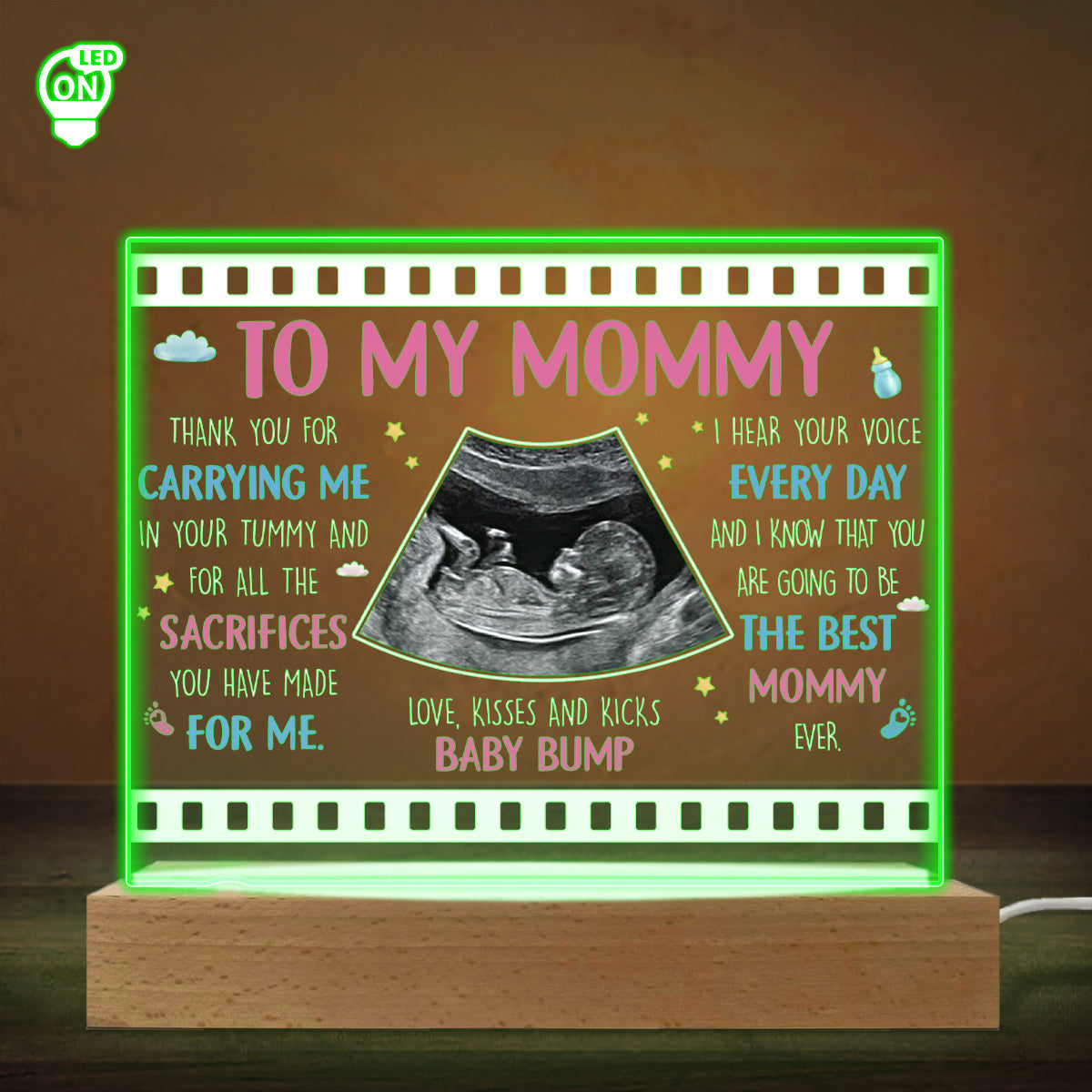 Custom Photo Thank You For Carrying Me - Personalized Custom LED Light