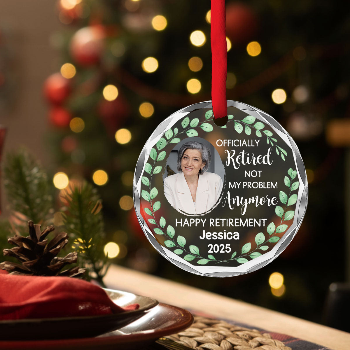 Retirement Mode Activated Forever Free - Personalized Custom Glass Ornament