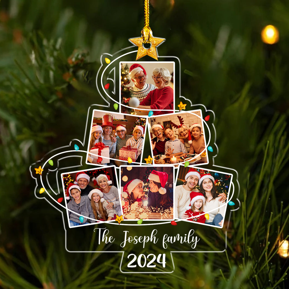 Photo Family Christmas Tree 2 - Personalized Custom Acrylic Ornament