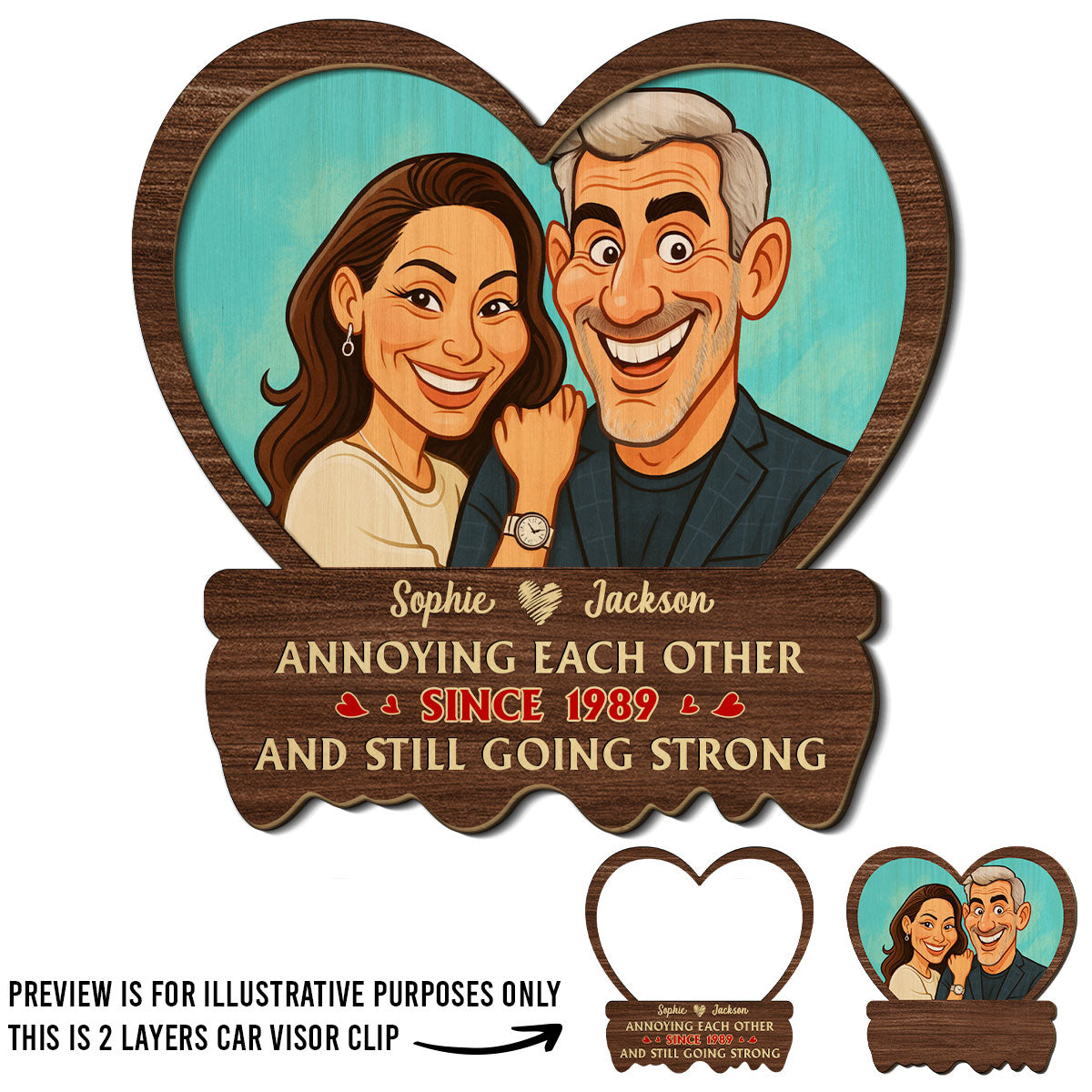 Husband And Wife Still Going Strong - Personalized Custom Car Visor Clip