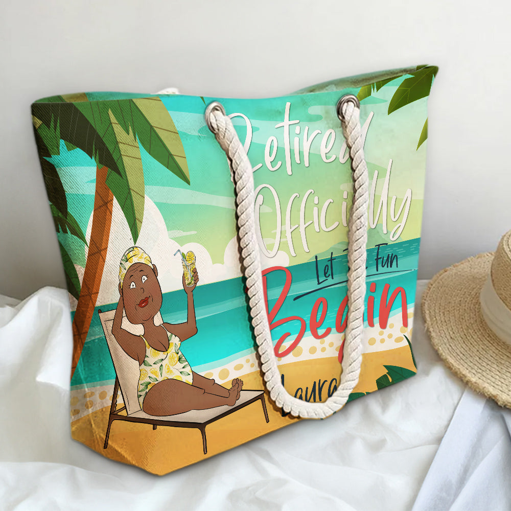 Retired Officially - Personalized Beach Bag