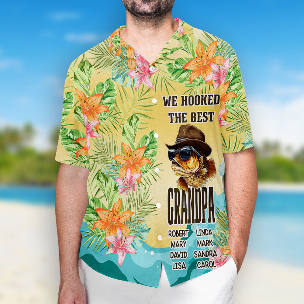 Dad Taught Me How To Fish - Personalized Custom Hawaiian Shirt