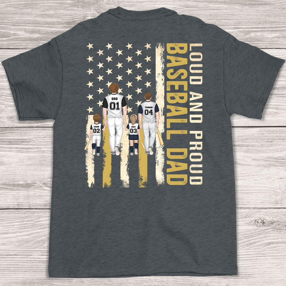 Proud Best Baseball Softball Dad Ever - Personalized Custom Shirt