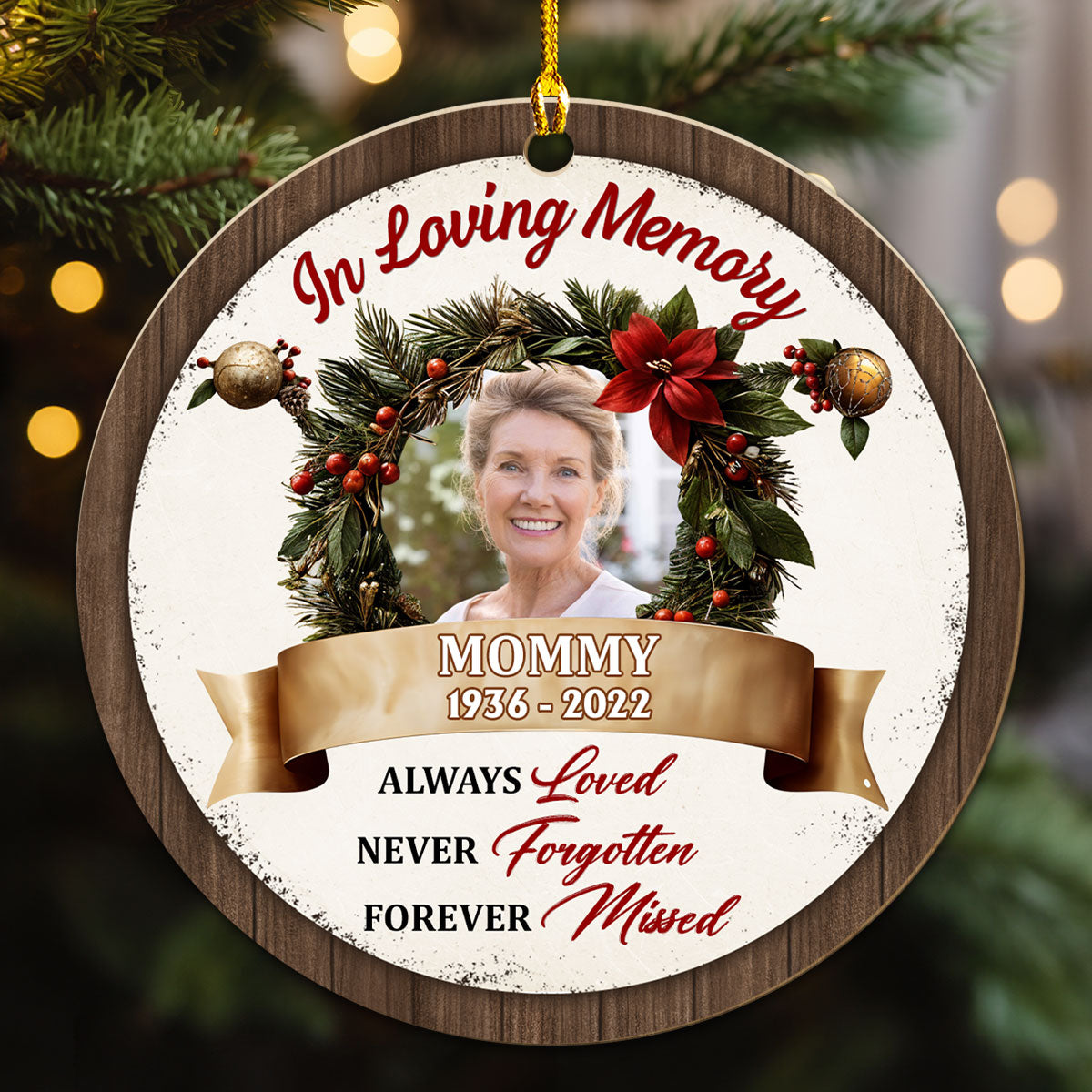Forever Missed - Personalized Custom Wood Ornament