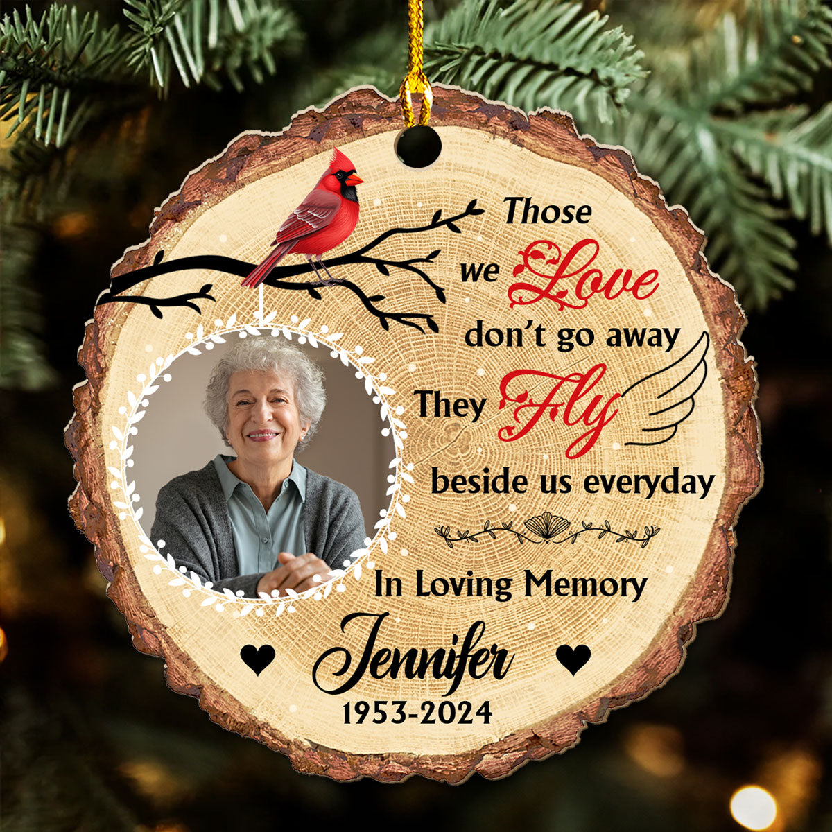 You Fly Beside Us - Personalized Custom Wood Ornament