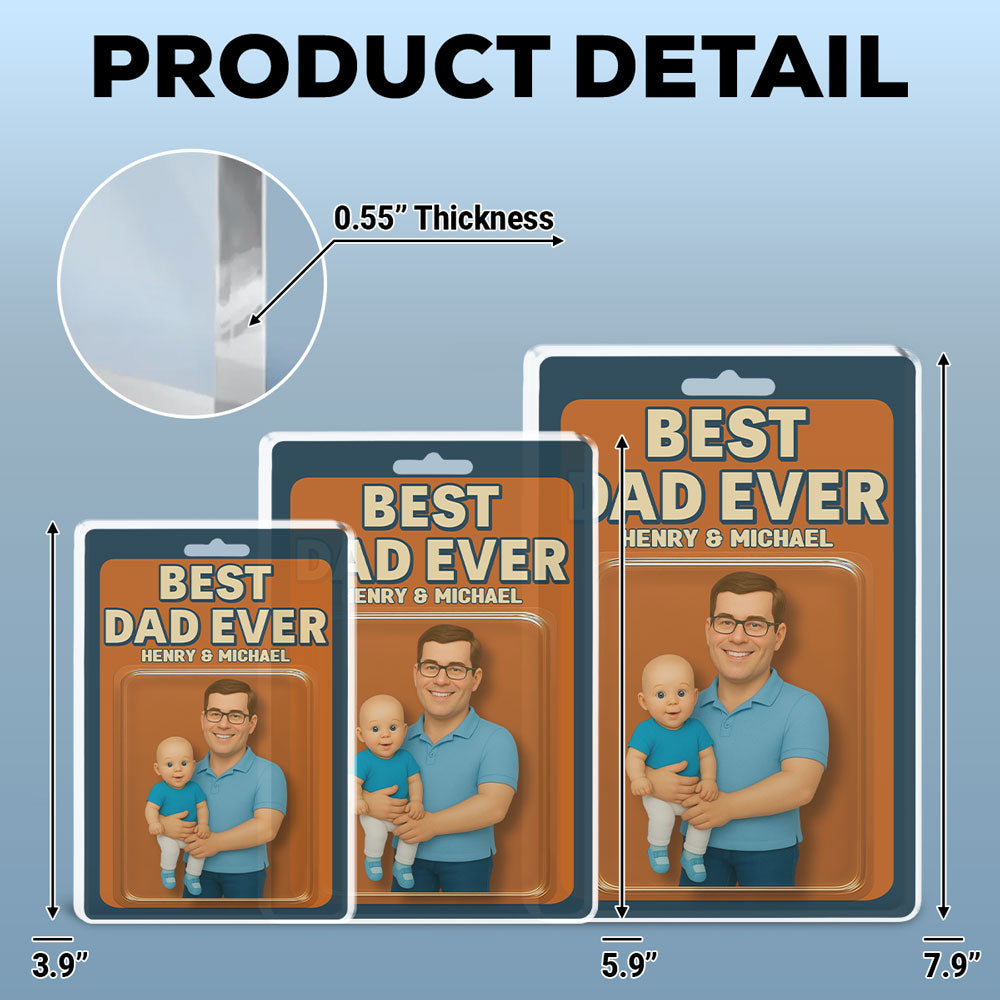 Dad And Cute Children - Personalized Custom Acrylic Plaque