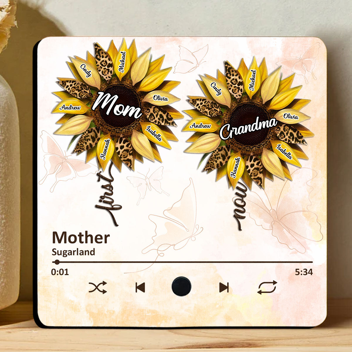 First Mom Now Grandma - Personalized Custom Music Fridge Magnet