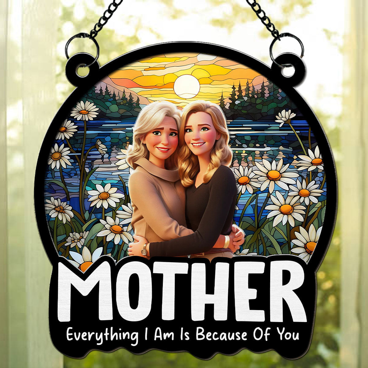 Everything I Am Is Because Of You - Personalized Custom Suncatcher