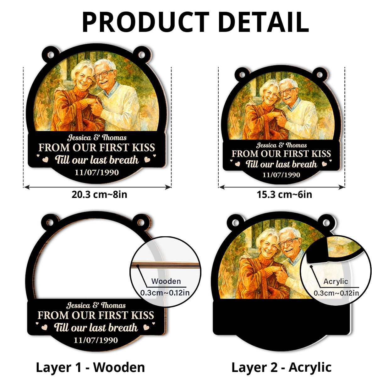 First Kiss Last Breath - Personalized Custom Suncatcher