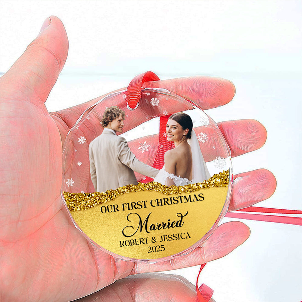 The Year We Became - Personalized Custom Glass Ornament