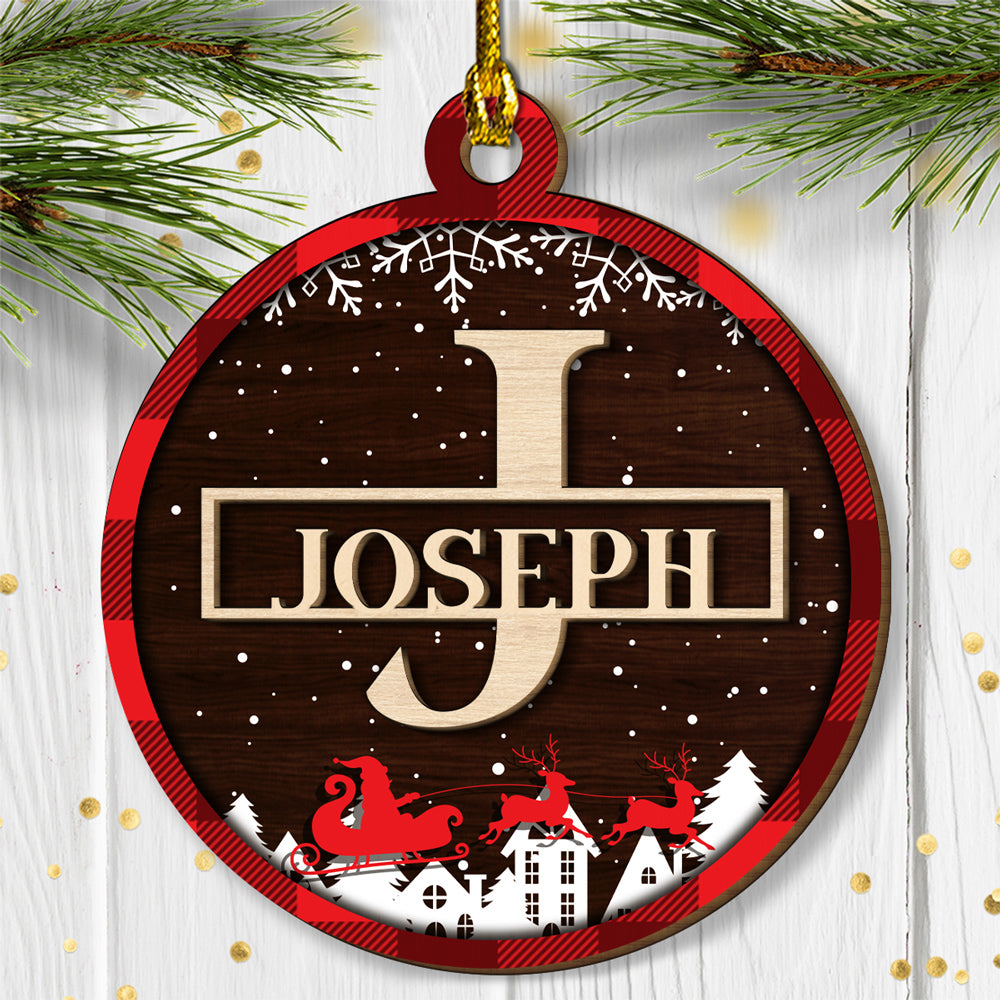 Custom Name Merry Christmas - Personalized Custom 2-layered Wood Ornament