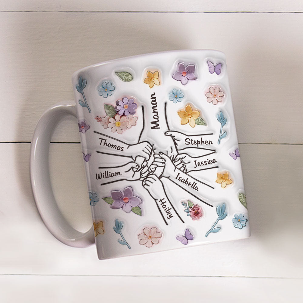 Mom You Hold My Hand Also My Heart - Personalized Custom 3D Inflated Effect Mug