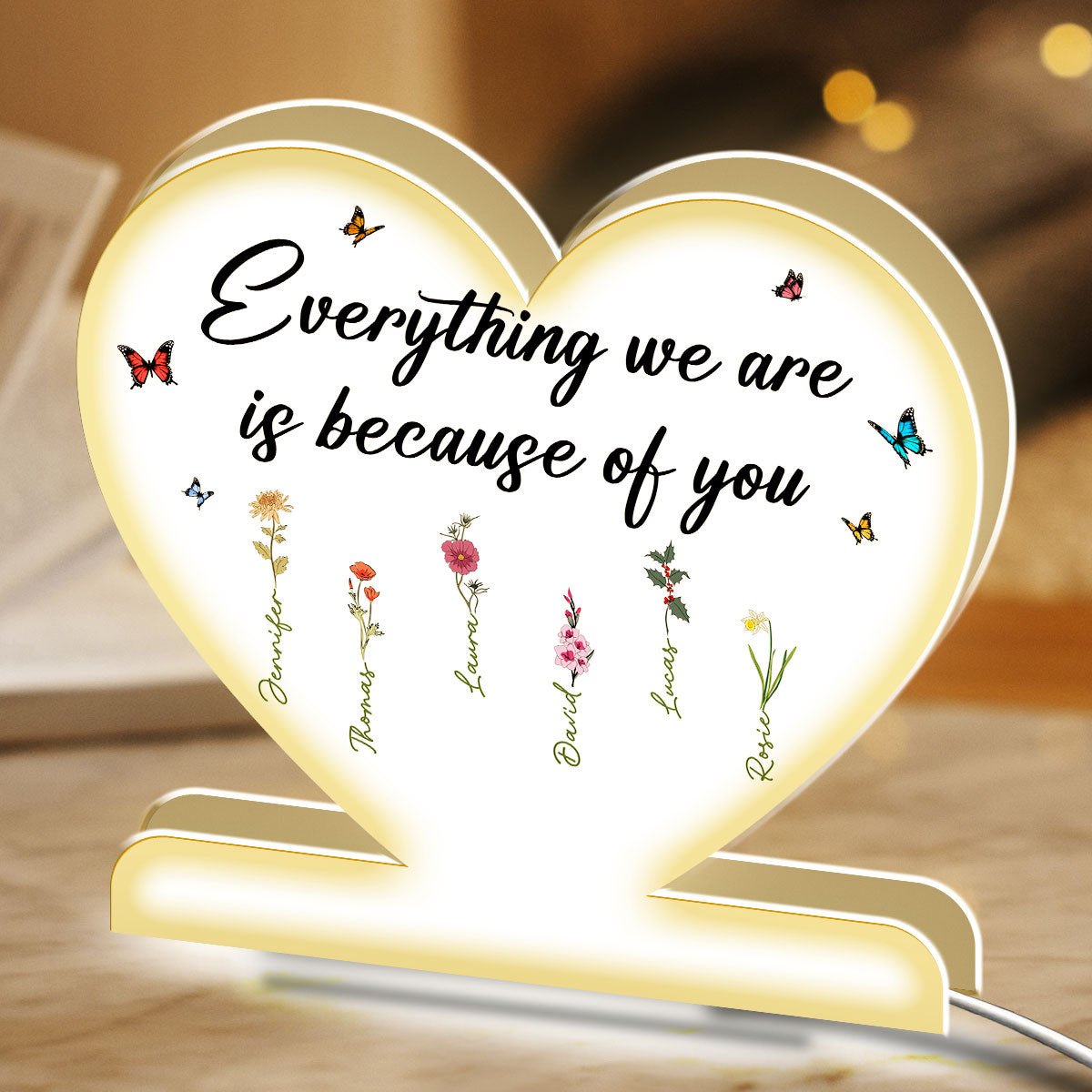 Everything Is Because Of You - Personalized Custom Light Box