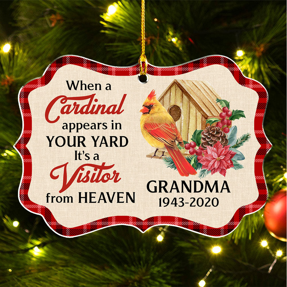 Cardinal Christmas Ornament - Personalized Custom Acrylic Ornament