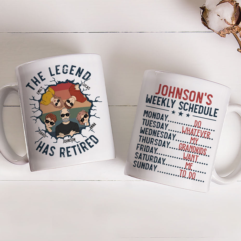 Dad Weekly Schedule - Personalized Custom Coffee Mug