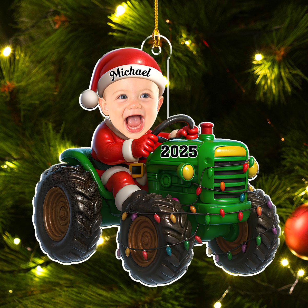 Tractor Driver - Personalized Custom Acrylic Ornament