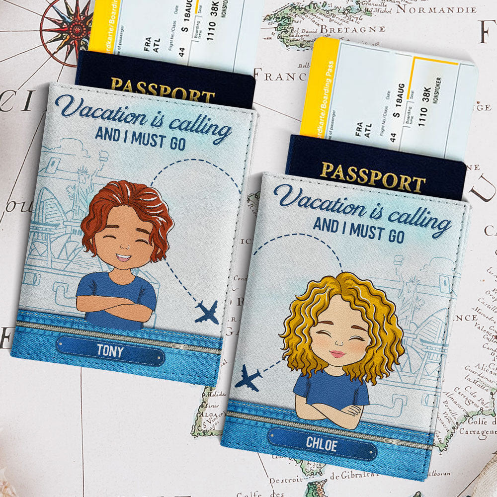 Vacation Is Calling - Personalized Custom Couple Passport Cover