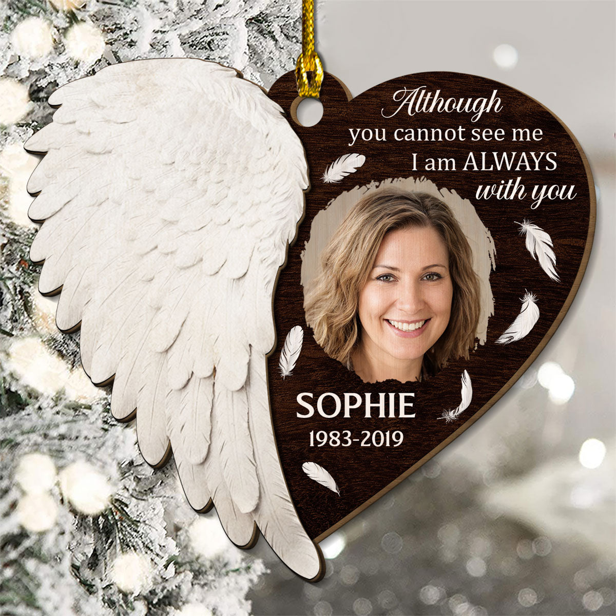 Right Here For You - Personalized Custom 2-layered Wood Ornament