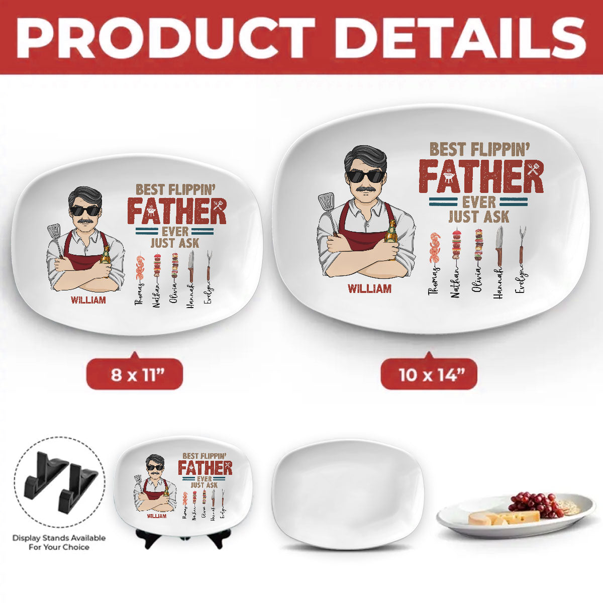Best Flipping Dad Ever Just Ask - Personalized Custom Platter