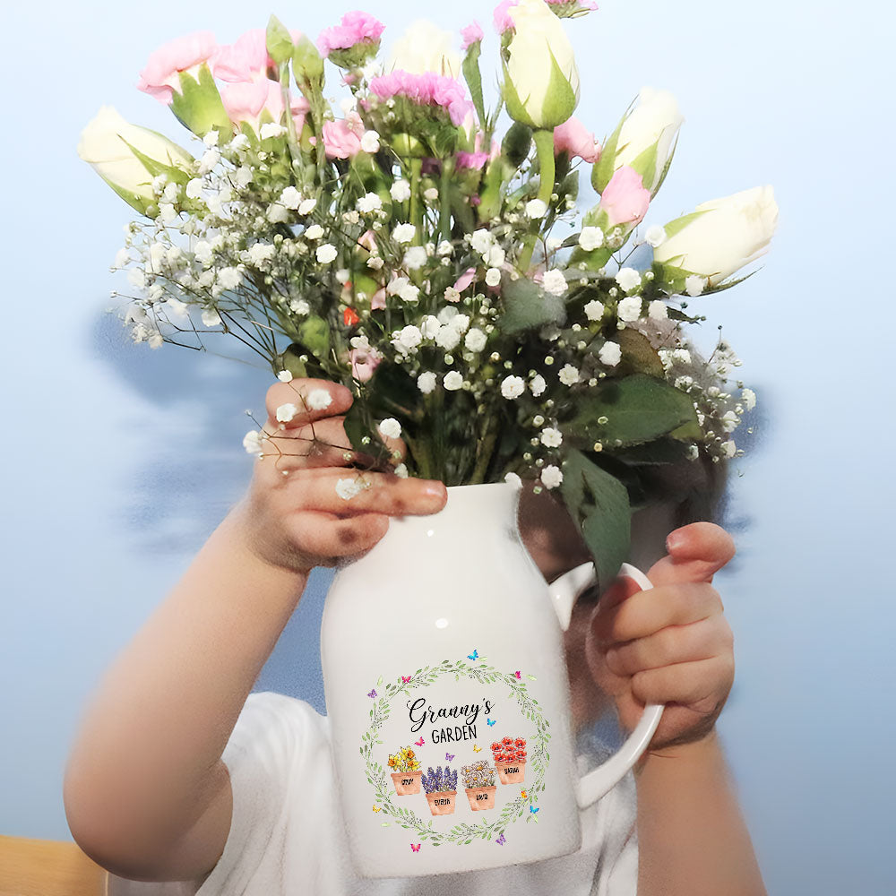 Circle Birth Month Flowers - Personalized Custom Home Decor Flower Vase