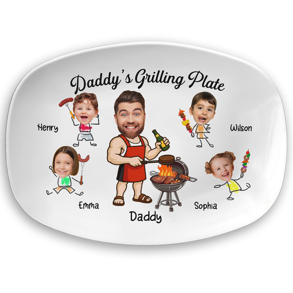 Hot Grill Cool Dad Vibes - Personalized Custom Platter