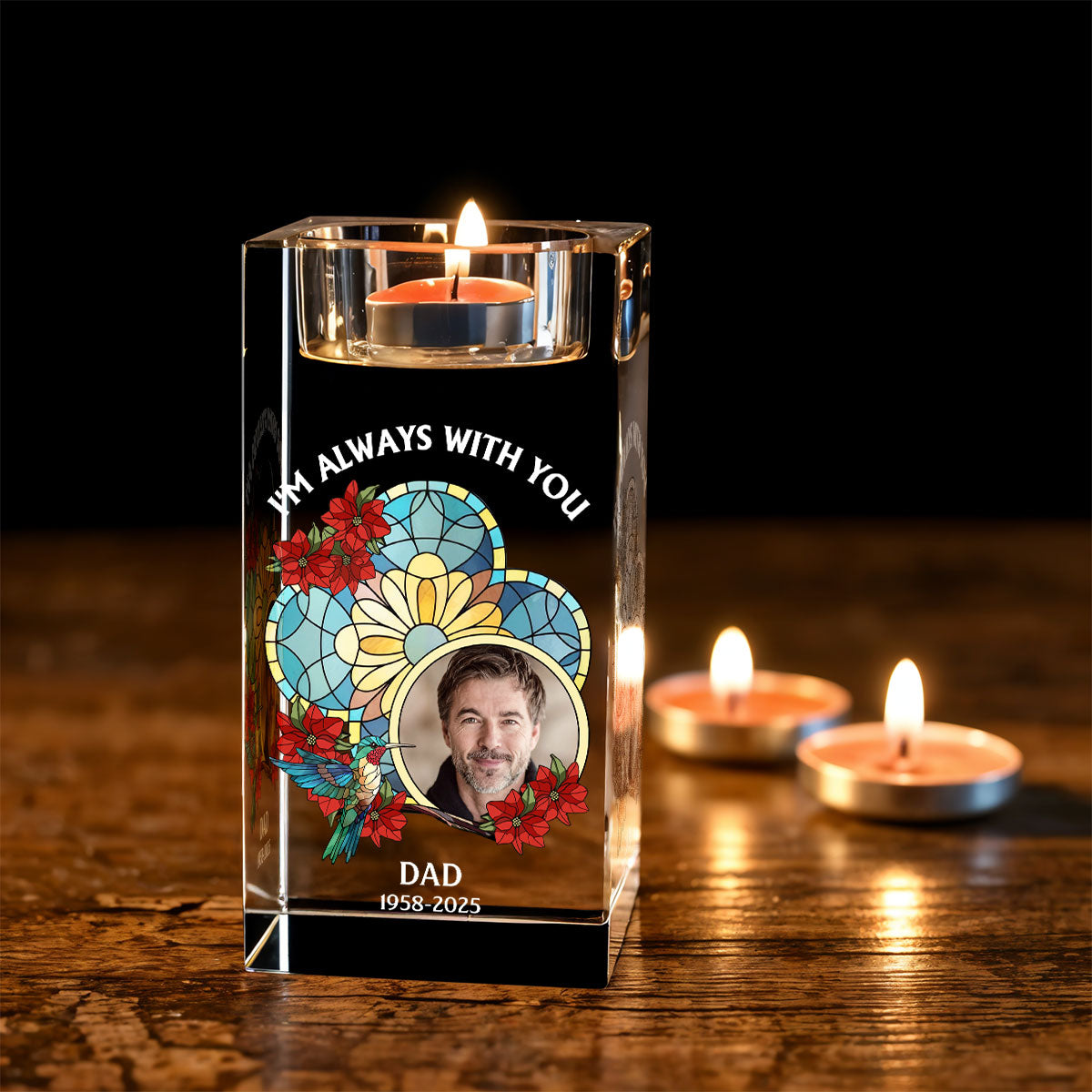 Light This Up - Personalized Custom Crystal Candle Holder