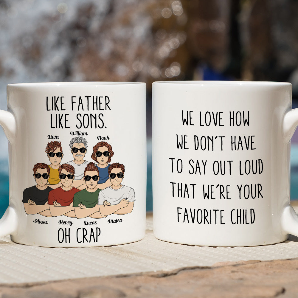 Like Father Like Daughters Oh Crap - Personalized Custom Coffee Mug