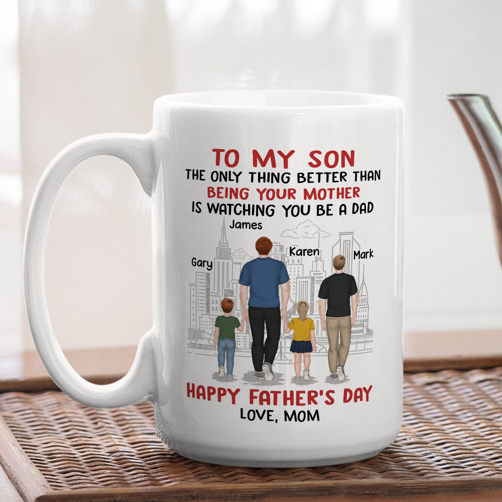 Happy Fathers Day To My Son - Personalized Custom Coffee Mug