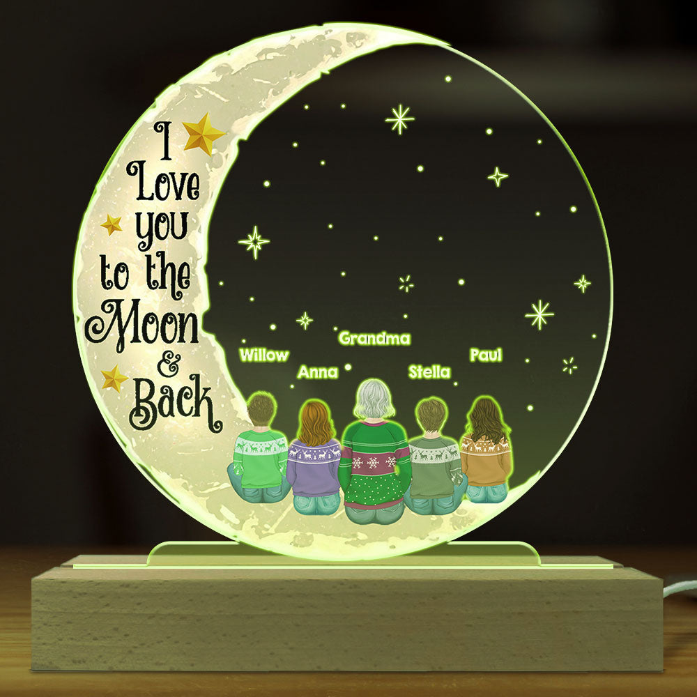 To The Moon And Back - Personalized Custom Acrylic Night Light
