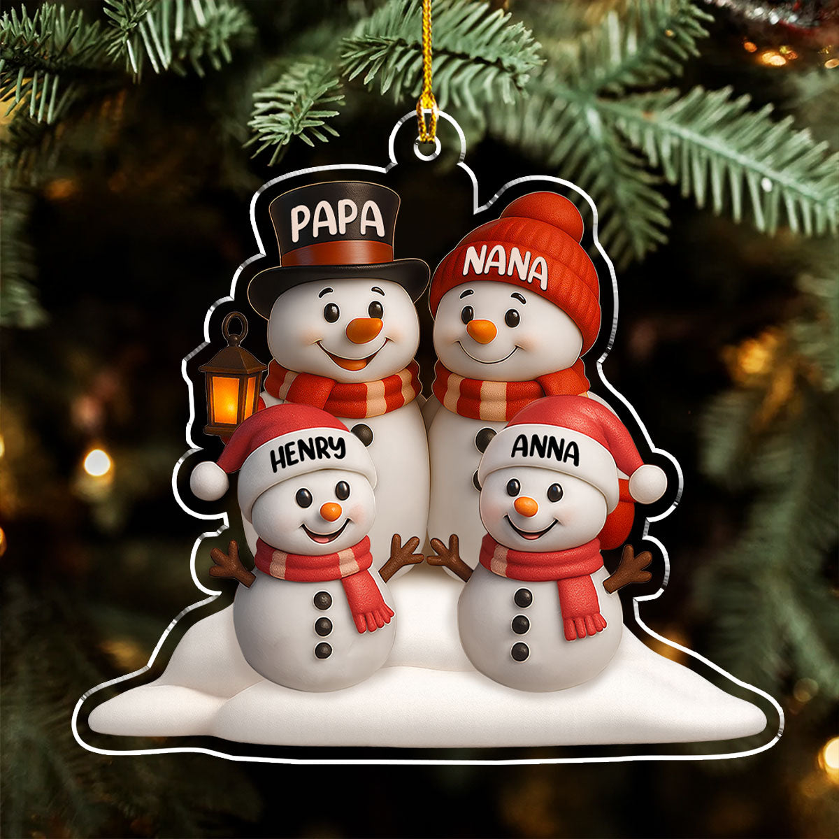 Love From Grandparents - Personalized Custom Acrylic Ornament