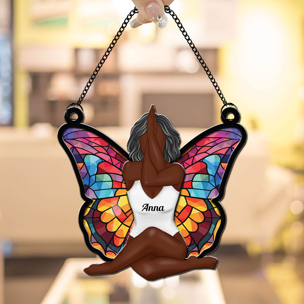 Girl Butterfly - Personalized Custom Suncatcher