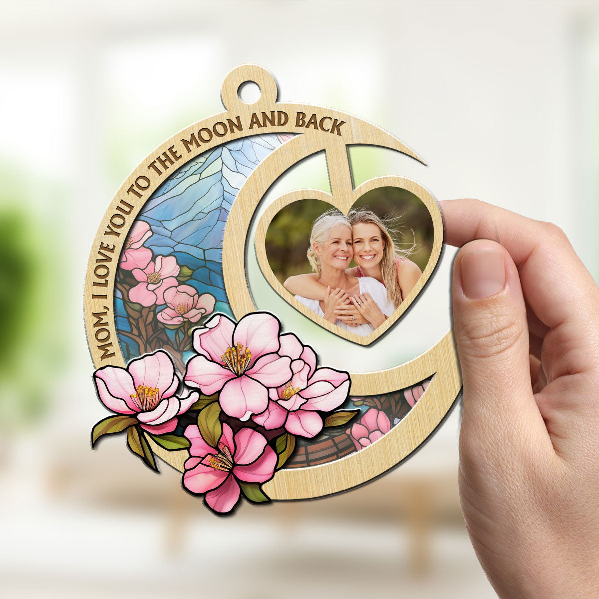 Love You The Moon And Back - Personalized Custom Suncatcher