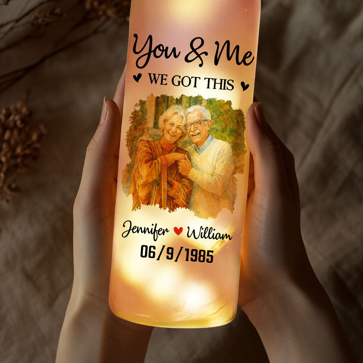 You And Me - Personalized Custom Bottle Lamp