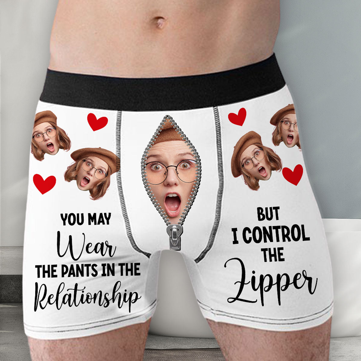 You Purr And I Growl Louder - Personalized Photo Men's Boxer Briefs