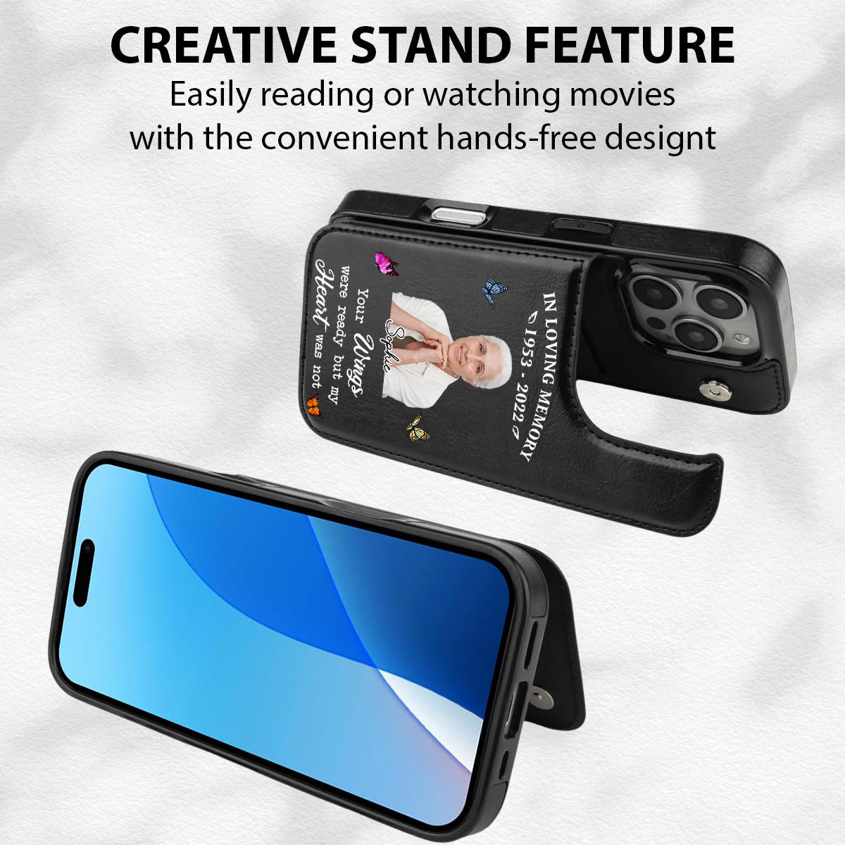 In Loving Memory - Personalized Custom Leather Phone Case