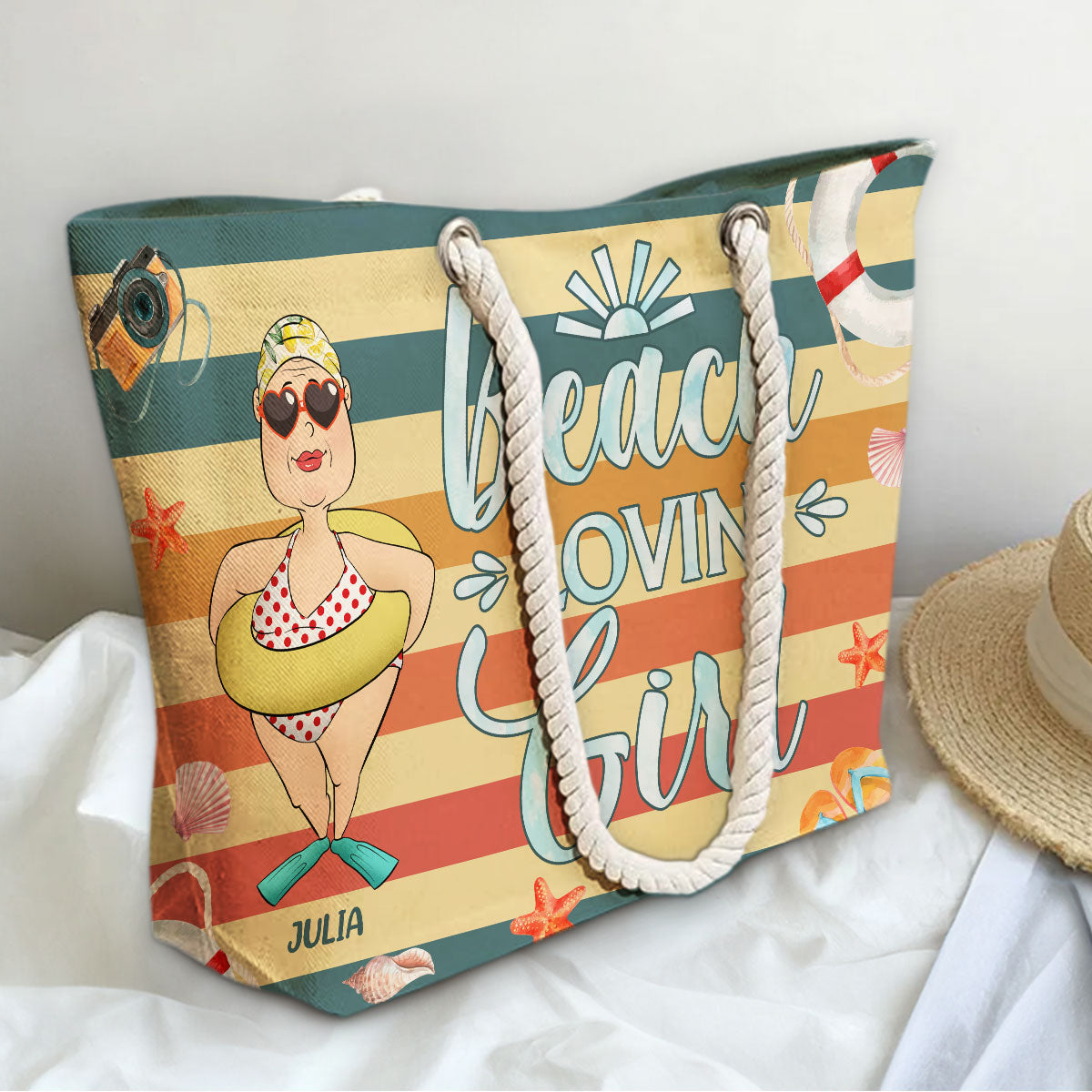 Beach Lovin Girl - Personalized Beach Bag
