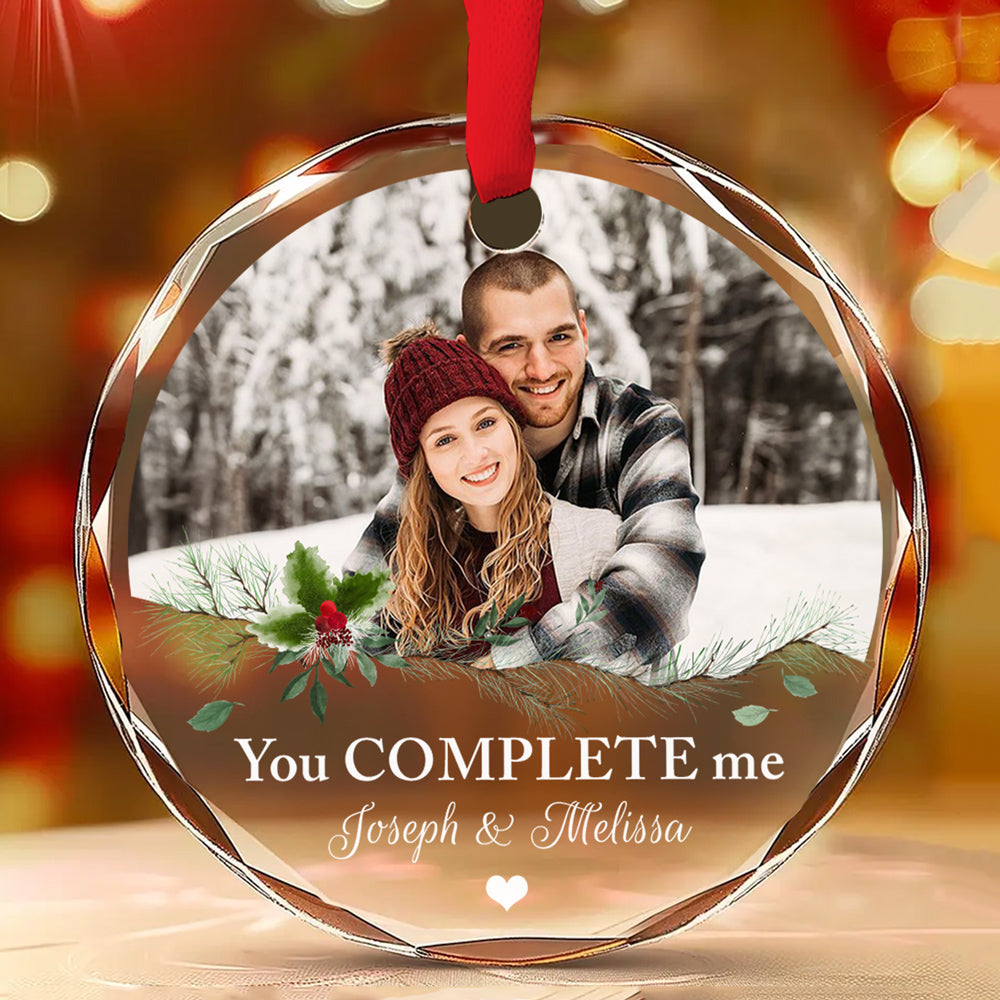 You Complete Me - Personalized Custom Glass Ornament